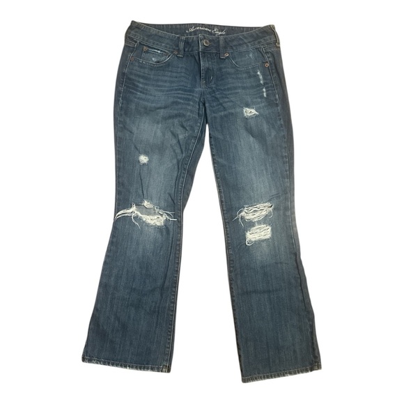American Eagle Favorite Boyfriend Jeans Distressed Women’s size 8 - Picture 2 of 6